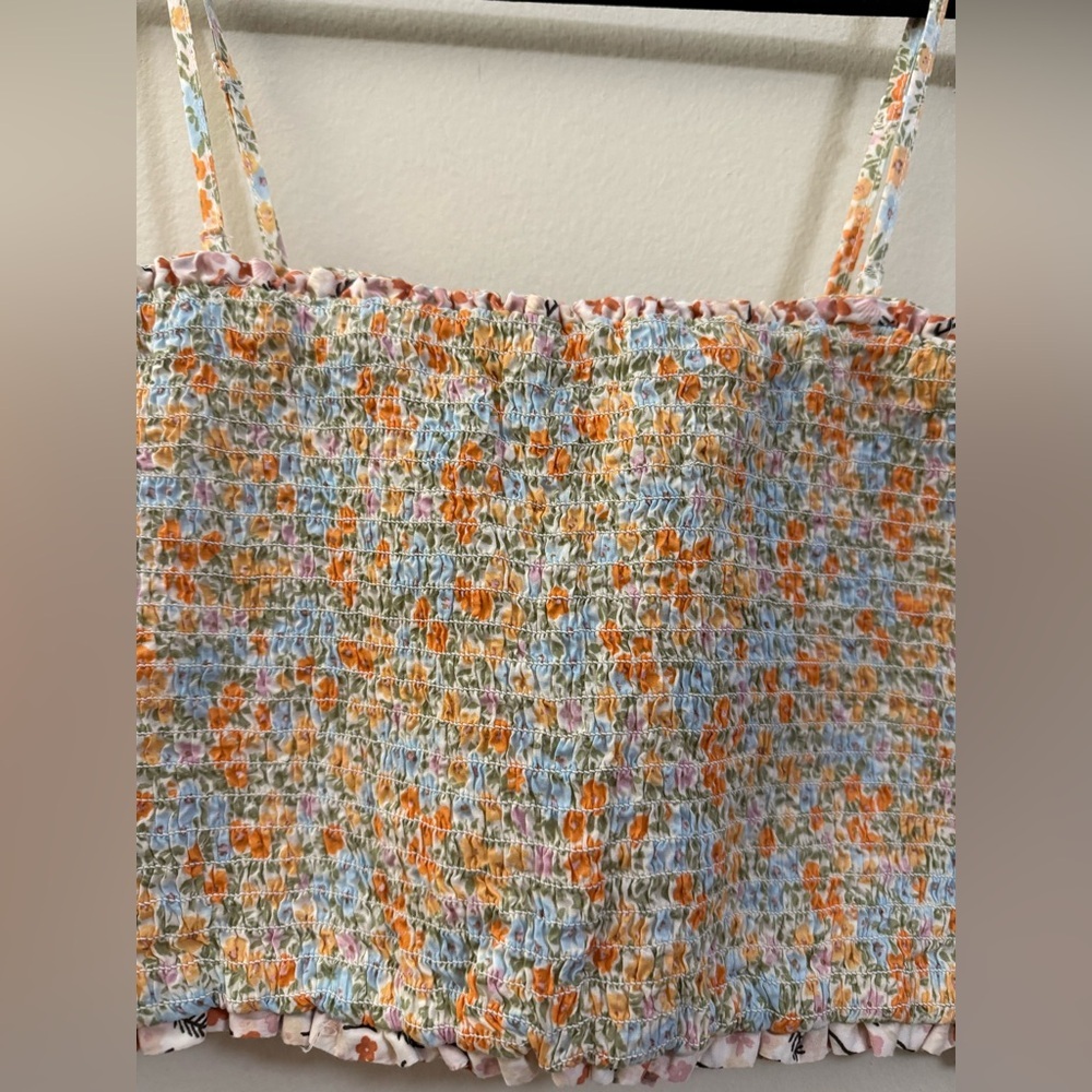 NWT American Eagle Outfitters Floral Smocked‎ Crop Top - XL - Picture 3 of 8